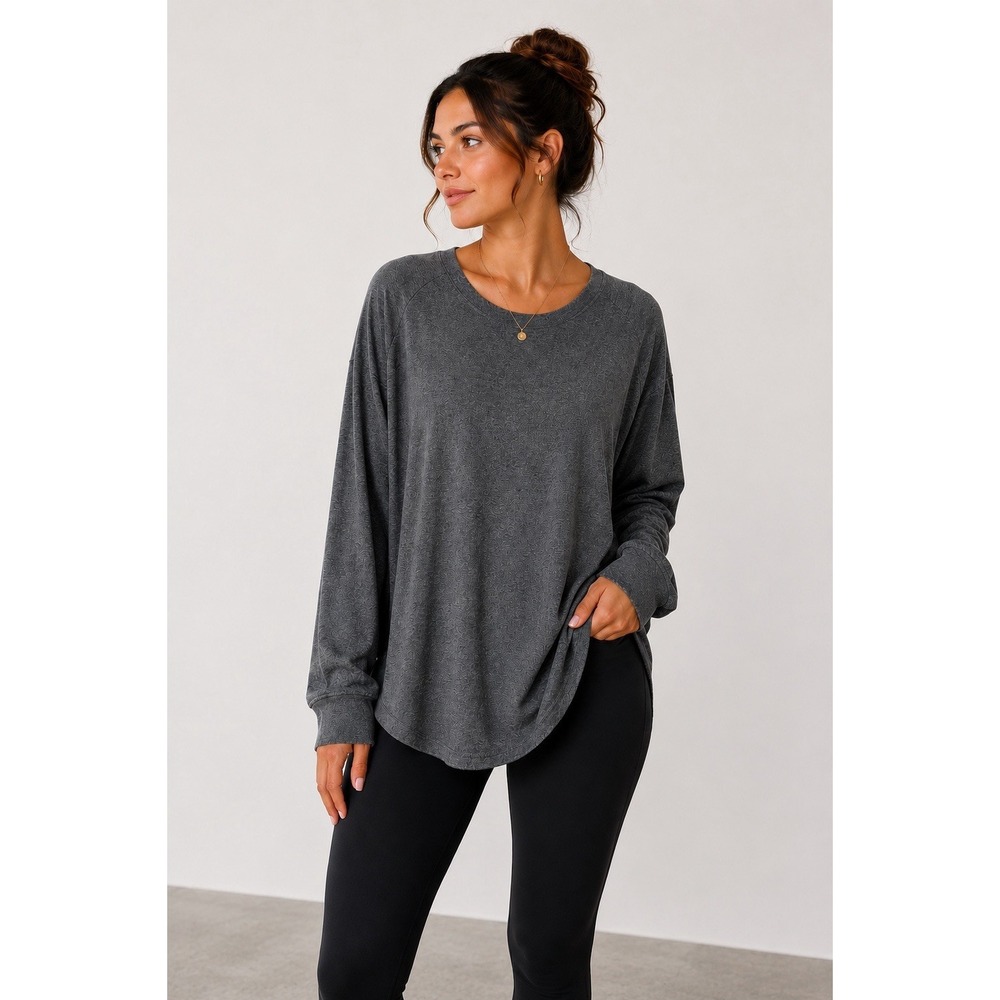 My Pillowbrand Pajama Top XXXL Gray Long Sleeve Lounge Cozy Comfy